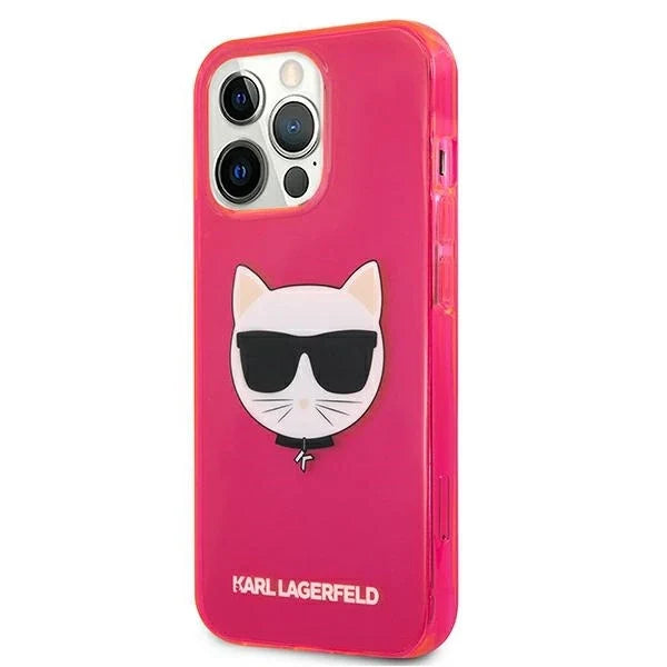 Karl Lagerfeld KLHCP13XCHTRP iPhone 13 Pro Max 6.7’’ pink/pink hardcase Glitter Choupette Fluo - Cell phone cases