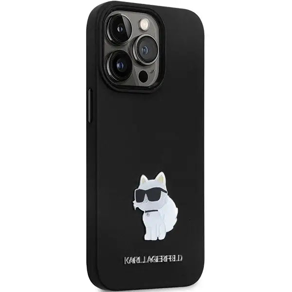 Karl Lagerfeld KLHCP13XSMHCNPK case for iPhone 13 Pro Max 6.7’’ - black Silicone C Metal Pin - Cell phone cases