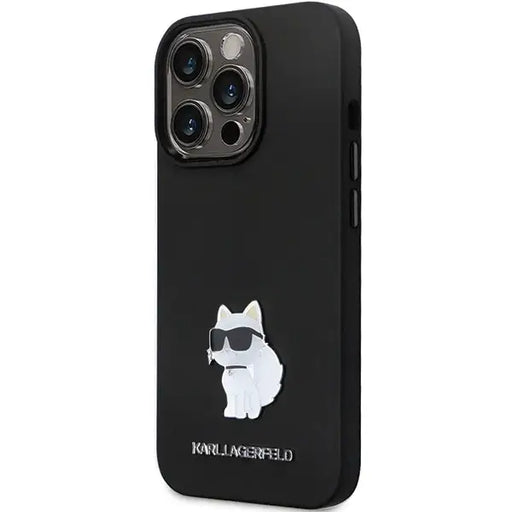 Karl Lagerfeld KLHCP13XSMHCNPK case for iPhone 13 Pro Max 6.7’’ - black Silicone C Metal Pin - Cell phone cases