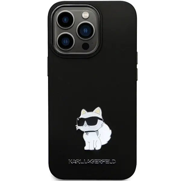 Karl Lagerfeld KLHCP13XSMHCNPK case for iPhone 13 Pro Max 6.7’’ - black Silicone C Metal Pin - Cell phone cases