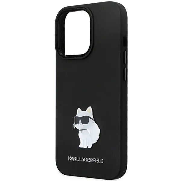 Karl Lagerfeld KLHCP13XSMHCNPK case for iPhone 13 Pro Max 6.7’’ - black Silicone C Metal Pin - Cell phone cases