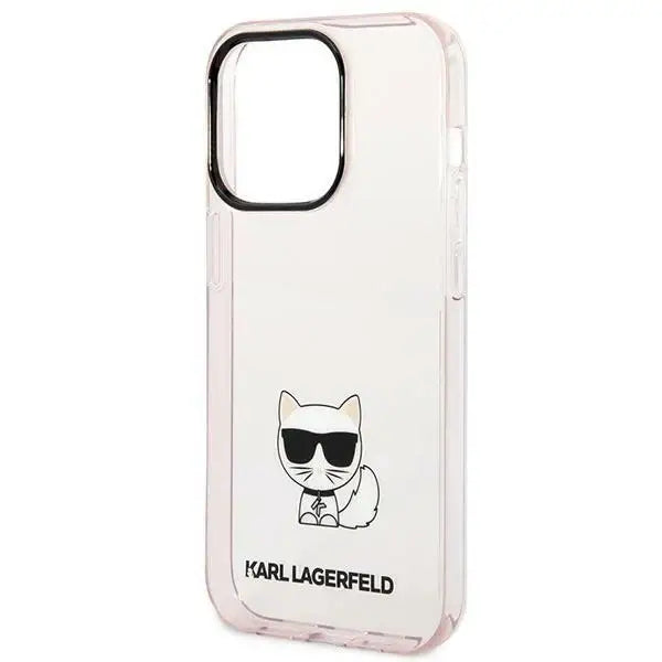 Karl Lagerfeld KLHCP14LCTTRI iPhone 14 Pro 6.1 ’hardcase pink / pink Transparent Choupette Body - Cell phone cases