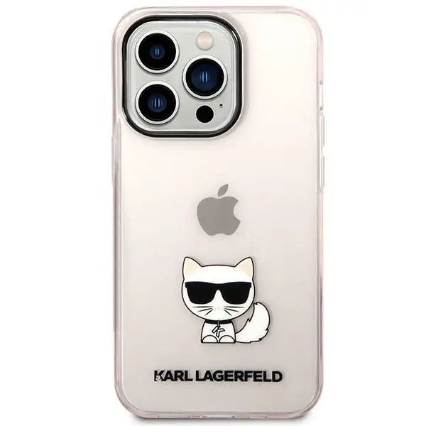 Karl Lagerfeld KLHCP14LCTTRI iPhone 14 Pro 6.1 ’hardcase pink / pink Transparent Choupette Body - Cell phone cases