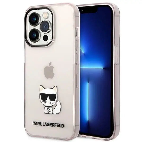 Karl Lagerfeld KLHCP14LCTTRI iPhone 14 Pro 6.1 ’hardcase pink / pink Transparent Choupette Body - Cell phone cases