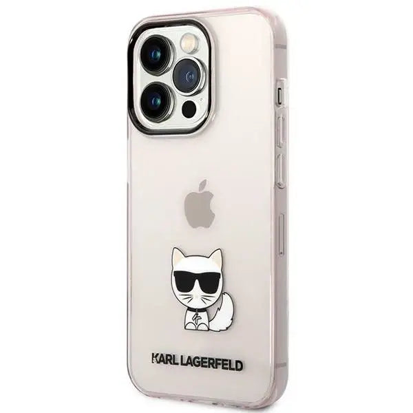 Karl Lagerfeld KLHCP14LCTTRI iPhone 14 Pro 6.1 ’hardcase pink / pink Transparent Choupette Body - Cell phone cases