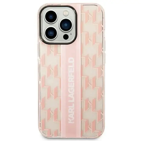 Karl Lagerfeld KLHCP14LHKLSPCP iPhone 14 Pro 6.1 ’hardcase pink / pink Mono Vertical Stripe - Cell phone cases
