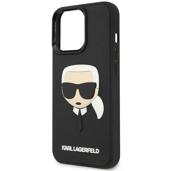 Karl Lagerfeld KLHCP14LKH3DBK iPhone 14 Pro 6.1 ’black / black hardcase 3D Rubber Karl`s Head - Cell phone cases