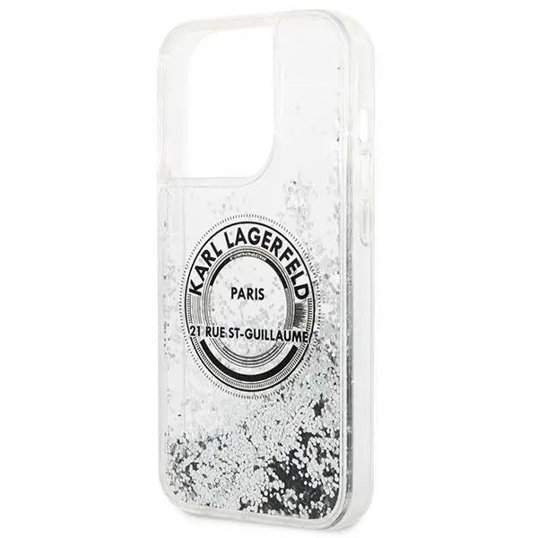 Karl Lagerfeld KLHCP14LLCRSGRS iPhone 14 Pro 6.1 ’silver / silver hardcase Liquid Glitter RSG - Cell phone cases