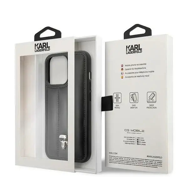 Karl Lagerfeld KLHCP14LPSQPK iPhone 14 Pro 6,1’’ hardcase czarny/black Puffy Ikonik Pin - Cell phone cases