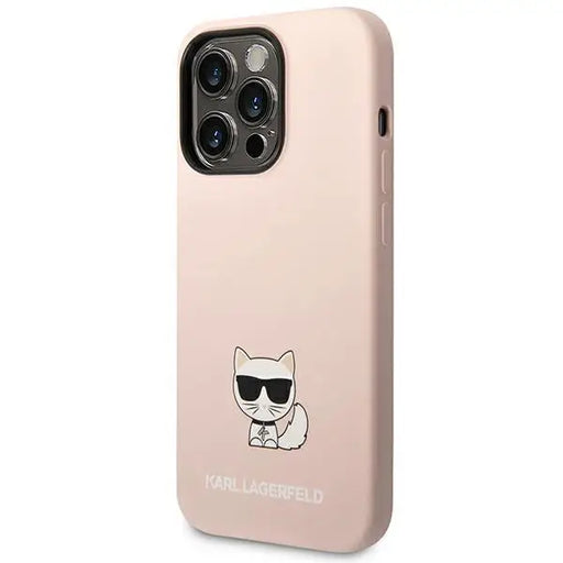 Karl Lagerfeld KLHCP14LSLCTPI iPhone 14 Pro 6.1 ’hardcase light pink / light pink Silicone Choupette Body - Cell phone