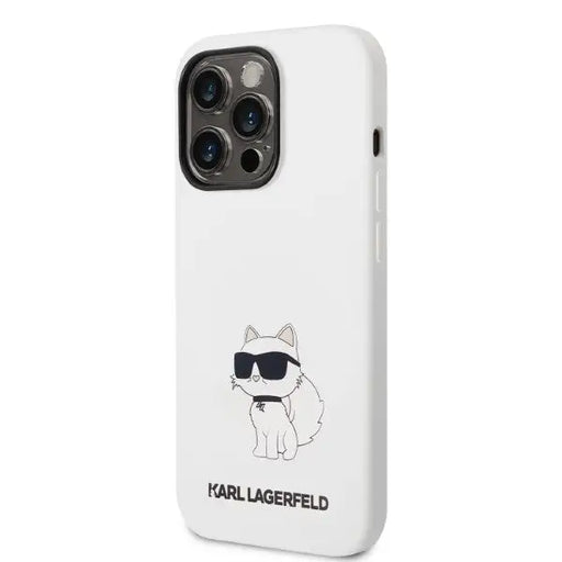 Karl Lagerfeld KLHCP14LSNCHBCH iPhone 14 Pro 6.1’’ hardcase white/white Silicone Choupette - Cell phone cases