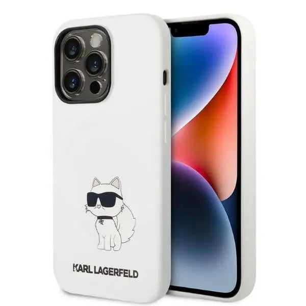 Karl Lagerfeld KLHCP14LSNCHBCH iPhone 14 Pro 6.1’’ hardcase white/white Silicone Choupette - Cell phone cases