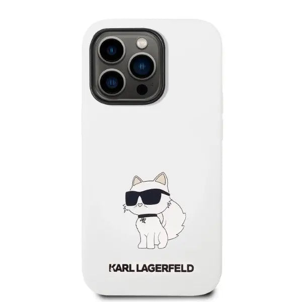 Karl Lagerfeld KLHCP14LSNCHBCH iPhone 14 Pro 6.1’’ hardcase white/white Silicone Choupette - Cell phone cases