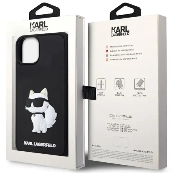 Karl Lagerfeld KLHCP14M3DRKHNK iPhone 14 Plus 6.7’’ black/black hardcase Rubber Choupette 3D - Cell phone cases