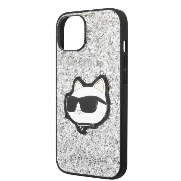 Karl Lagerfeld KLHCP14MG2CPS iPhone 14 Plus 6.7’’ silver/silver hardcase Glitter Choupette Patch - Cell phone cases