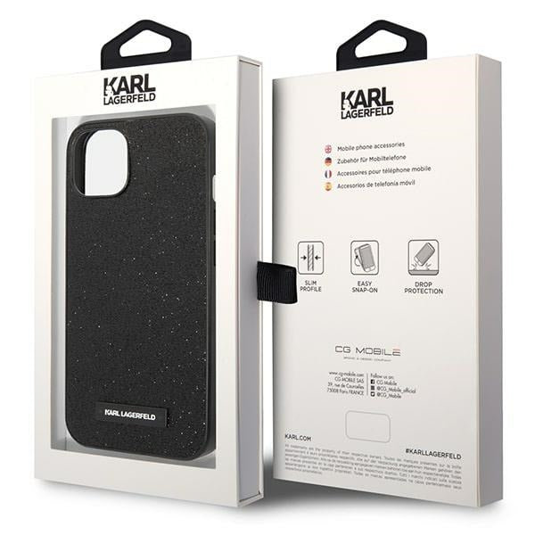 Karl Lagerfeld KLHCP14MG2ELK iPhone 14 Plus 6.7 ’hardcase black / black Glitter Plaque Logo - Cell phone cases