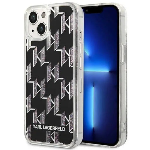 Karl Lagerfeld KLHCP14MLMNMK iPhone 14 Plus 6.7 ’hardcase black / black Liquid Glitter Monogram - Cell phone cases