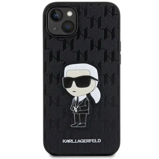 Karl Lagerfeld KLHCP14MSAKHPKK iPhone 14 Plus 6.7’’ black/black Saffiano Monogram Ikonik - Cell phone cases
