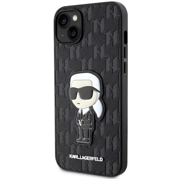 Karl Lagerfeld KLHCP14MSAKHPKK iPhone 14 Plus 6.7’’ black/black Saffiano Monogram Ikonik - Cell phone cases