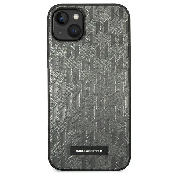 Karl Lagerfeld KLHCP14MSAKLHPG iPhone 14 Plus 6.7 ’hardcase gray / gray Saffiano Mono Metal Logo - Cell phone cases