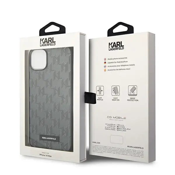Karl Lagerfeld KLHCP14MSAKLHPG iPhone 14 Plus 6.7 ’hardcase gray / gray Saffiano Mono Metal Logo - Cell phone cases