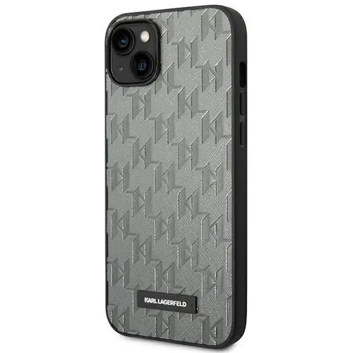 Karl Lagerfeld KLHCP14MSAKLHPG iPhone 14 Plus 6.7 ’hardcase gray / gray Saffiano Mono Metal Logo - Cell phone cases