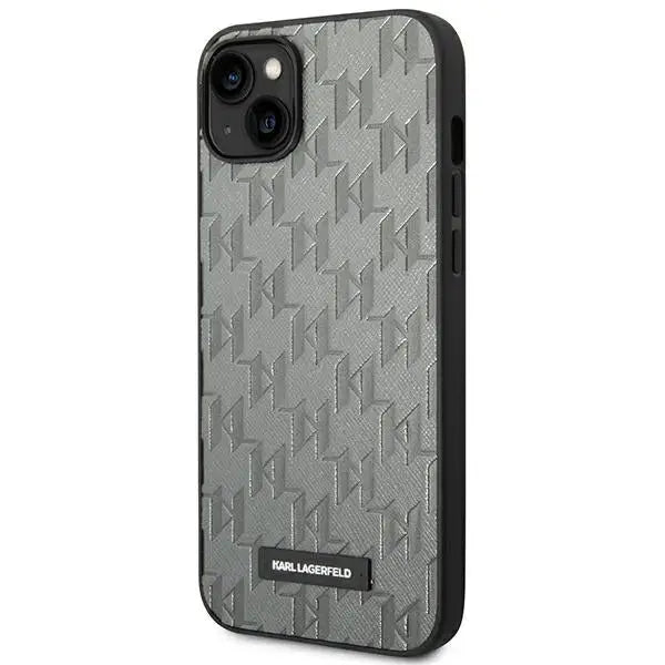 Karl Lagerfeld KLHCP14MSAKLHPG iPhone 14 Plus 6.7 ’hardcase gray / gray Saffiano Mono Metal Logo - Cell phone cases
