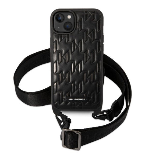 Karl Lagerfeld KLHCP14MSTMK iPhone 14 Plus 6.7’’ hardcase black/black Monogram Plaque Logo Strap - Cell phone cases