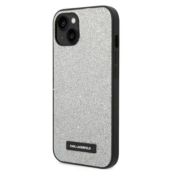Karl Lagerfeld KLHCP14SG2ELS iPhone 14 6.1 ’hardcase silver / silver Glitter Plaque Logo - Cell phone cases