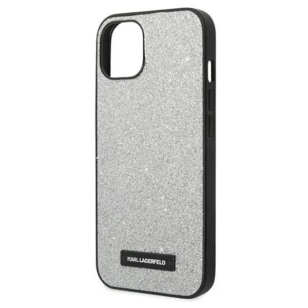 Karl Lagerfeld KLHCP14SG2ELS iPhone 14 6.1 ’hardcase silver / silver Glitter Plaque Logo - Cell phone cases