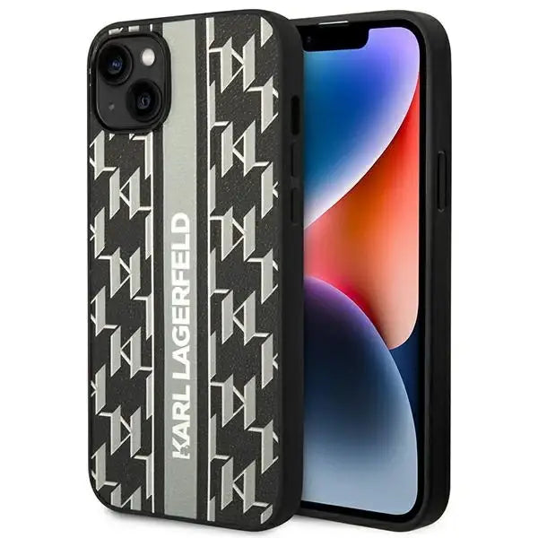 Karl Lagerfeld KLHCP14SPGKLSKG iPhone 14 6.1 ’hardcase gray / gray Monogram Stripe - Cell phone cases