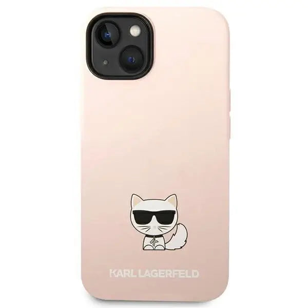 Karl Lagerfeld KLHCP14SSLCTPI iPhone 14 6.1 ’hardcase light pink / light pink Silicone Choupette Body - Cell phone