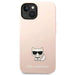Karl Lagerfeld KLHCP14SSLCTPI iPhone 14 6.1 ’hardcase light pink / light pink Silicone Choupette Body - Cell phone