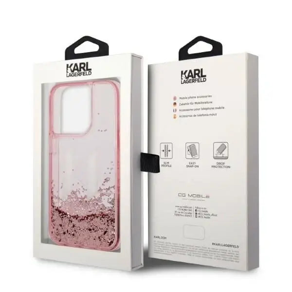 Karl Lagerfeld KLHCP14XLBKLCP iPhone 14 Pro Max 6.7 ’pink / pink hardcase Liquid Glitter Big KL - Cell phone cases