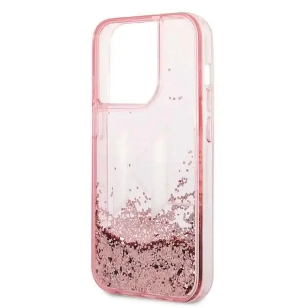 Karl Lagerfeld KLHCP14XLBKLCP iPhone 14 Pro Max 6.7 ’pink / pink hardcase Liquid Glitter Big KL - Cell phone cases