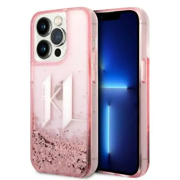 Karl Lagerfeld KLHCP14XLBKLCP iPhone 14 Pro Max 6.7 ’pink / pink hardcase Liquid Glitter Big KL - Cell phone cases
