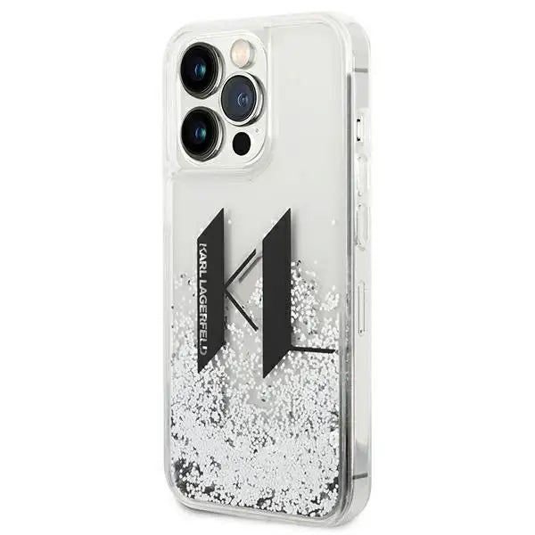 Karl Lagerfeld KLHCP14XLBKLCS iPhone 14 Pro Max 6,7’’ srebrny/silver hardcase Liquid Glitter Big KL - Cell phone cases
