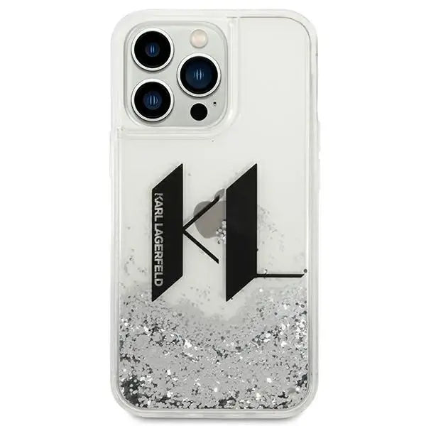 Karl Lagerfeld KLHCP14XLBKLCS iPhone 14 Pro Max 6,7’’ srebrny/silver hardcase Liquid Glitter Big KL - Cell phone cases