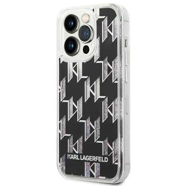 Karl Lagerfeld KLHCP14XLMNMK iPhone 14 Pro Max 6.7 ’hardcase black / black Liquid Glitter Monogram - Cell phone cases