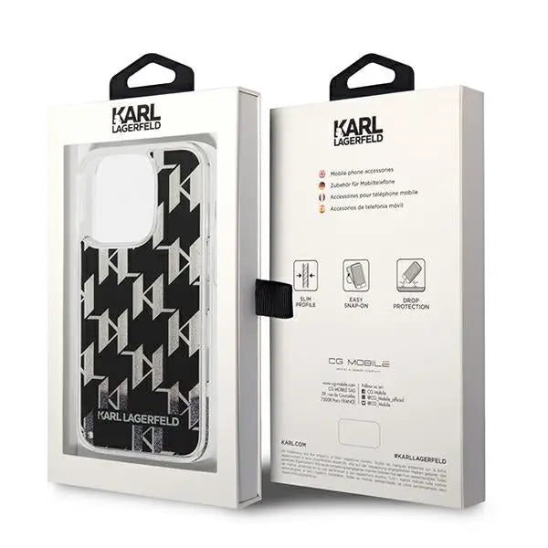 Karl Lagerfeld KLHCP14XLMNMK iPhone 14 Pro Max 6.7 ’hardcase black / black Liquid Glitter Monogram - Cell phone cases