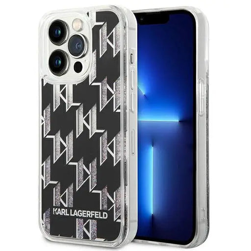 Karl Lagerfeld KLHCP14XLMNMK iPhone 14 Pro Max 6.7 ’hardcase black / black Liquid Glitter Monogram - Cell phone cases