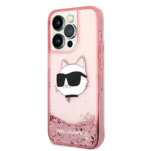 Karl Lagerfeld KLHCP14XLNCHCP iPhone 14 Pro Max 6.7’’ pink/pink hardcase Glitter Choupette Head - Cell phone cases