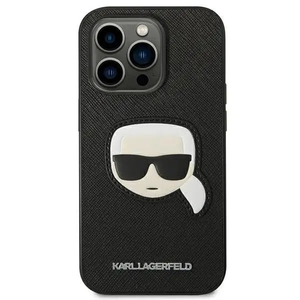 Karl Lagerfeld KLHCP14XSAPKHK iPhone 14 Pro Max 6,7’’ czarny/black hardcase Saffiano Karl’s Head Patch - Cell phone