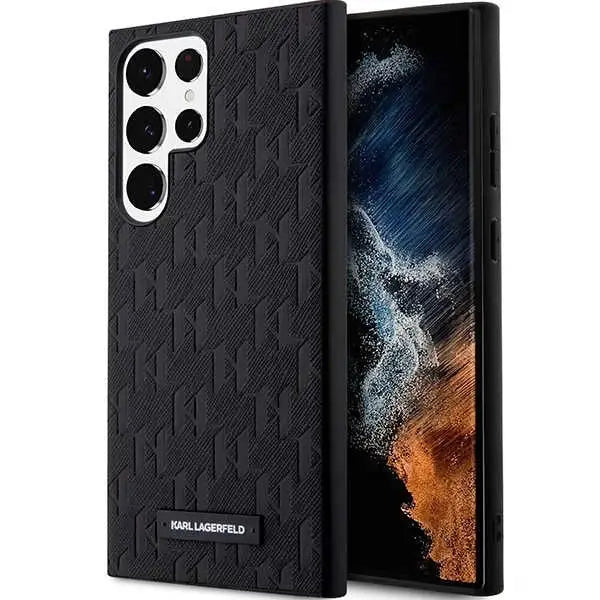 Karl Lagerfeld KLHCS23LSAKLHPK S23 Ultra S918 hardcase black/black Saffiano Mono Metal Logo - Cell phone cases