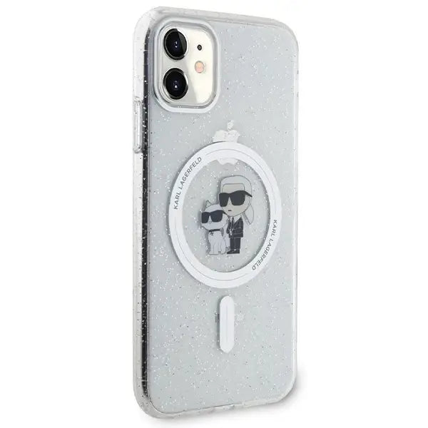 Karl Lagerfeld KLHMN61HGKCNOT case for iPhone 11 / Xr - transparent hardcase Karl&Choupette Glitter MagSafe - Cell