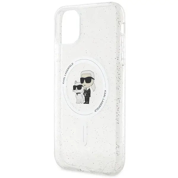 Karl Lagerfeld KLHMN61HGKCNOT case for iPhone 11 / Xr - transparent hardcase Karl&Choupette Glitter MagSafe - Cell