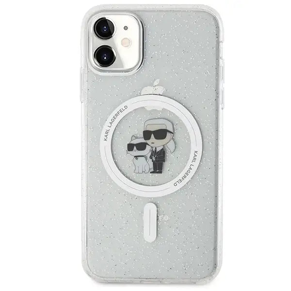 Karl Lagerfeld KLHMN61HGKCNOT case for iPhone 11 / Xr - transparent hardcase Karl&Choupette Glitter MagSafe - Cell