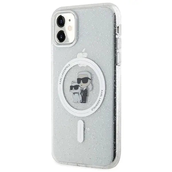 Karl Lagerfeld KLHMN61HGKCNOT case for iPhone 11 / Xr - transparent hardcase Karl&Choupette Glitter MagSafe - Cell