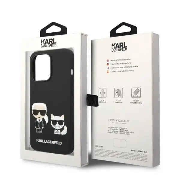 Karl Lagerfeld KLHMP14LSSKCK iPhone 14 Pro 6.1 ’hardcase black / black Liquid Silicone Karl & Choupette Magsafe - Cell