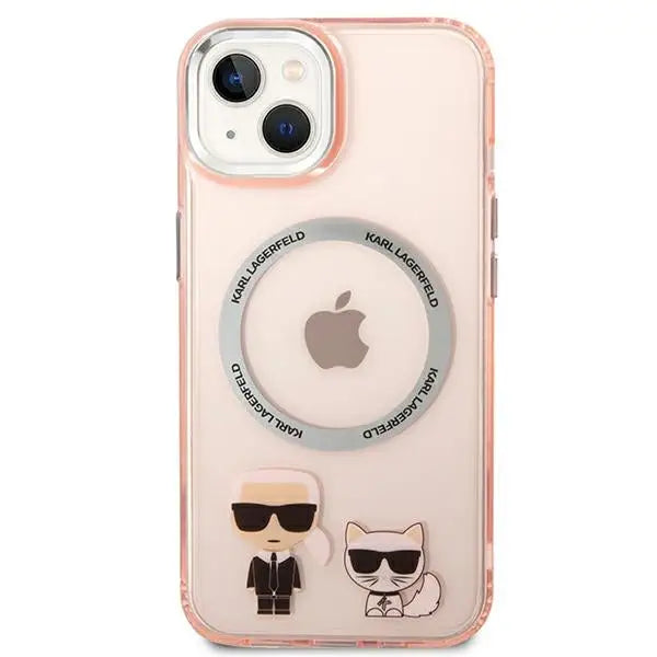 Karl Lagerfeld KLHMP14MHKCP iPhone 14 Plus 6.7 ’hardcase pink / pink Karl & Choupette Aluminum Magsafe - Cell phone